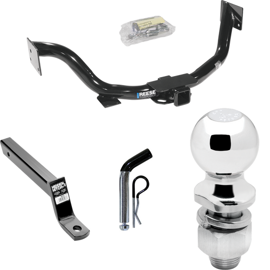 Fits 2003-2009 KIA Sorento Trailer Hitch Tow PKG w/ Extended 16" Long Ball Mount w/ 4" Drop + Pin/Clip + 2" Ball By Reese Towpower