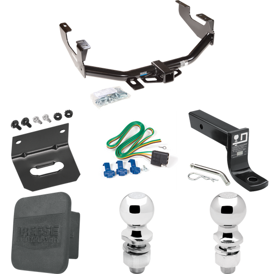 Fits 1997-2003 Ford F-150 Trailer Hitch Tow PKG w/ 4-Flat Wiring + Ball Mount w/ 4" Drop + 2" Ball + 2-5/16" Ball + Wiring Bracket + Hitch Cover (For Styleside Models) By Reese Towpower