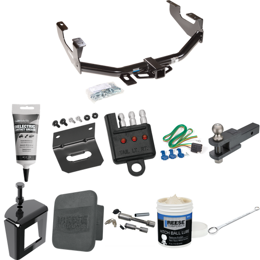 Fits 1997-2003 Ford F-150 Trailer Hitch Tow PKG w/ 4-Flat Wiring + Clevis Hitch Ball Mount w/ 2" Ball + Wiring Bracket + Hitch Cover + Dual Hitch & Coupler Locks + Wiring Tester + Ball Lube + Electric Grease + Ball Wrench + Anti Rattle Device (For St