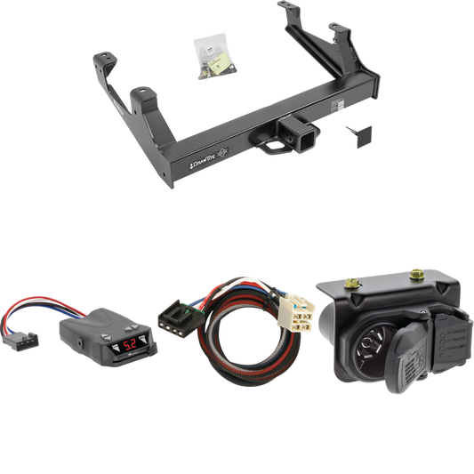 Fits 2015-2019 Chevrolet Silverado 3500 HD Trailer Hitch Tow PKG w/ Tekonsha Brakeman IV Brake Control + Plug & Play BC Adapter + 7-Way RV Wiring By Draw-Tite