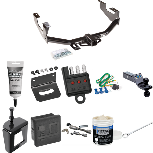 Fits 1997-1999 Ford F-250 Trailer Hitch Tow PKG w/ 4-Flat Wiring + Dual Ball Ball Mount 1-7/8" & 2" Trailer Balls + Wiring Bracket + Hitch Cover + Dual Hitch & Coupler Locks + Wiring Tester + Ball Lube + Electric Grease + Ball Wrench + Anti Rattle De