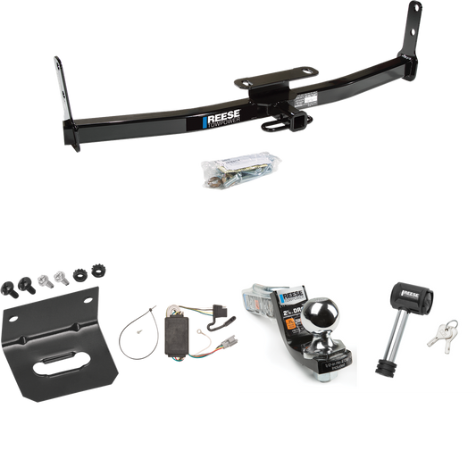 Fits 2006-2006 Pontiac Torrent Trailer Hitch Tow PKG w/ 4-Flat Wiring Harness + Interlock Starter Kit w/ 2" Ball 2-1/2" Drop 2" Rise + Wiring Bracket + Hitch Lock By Reese Towpower