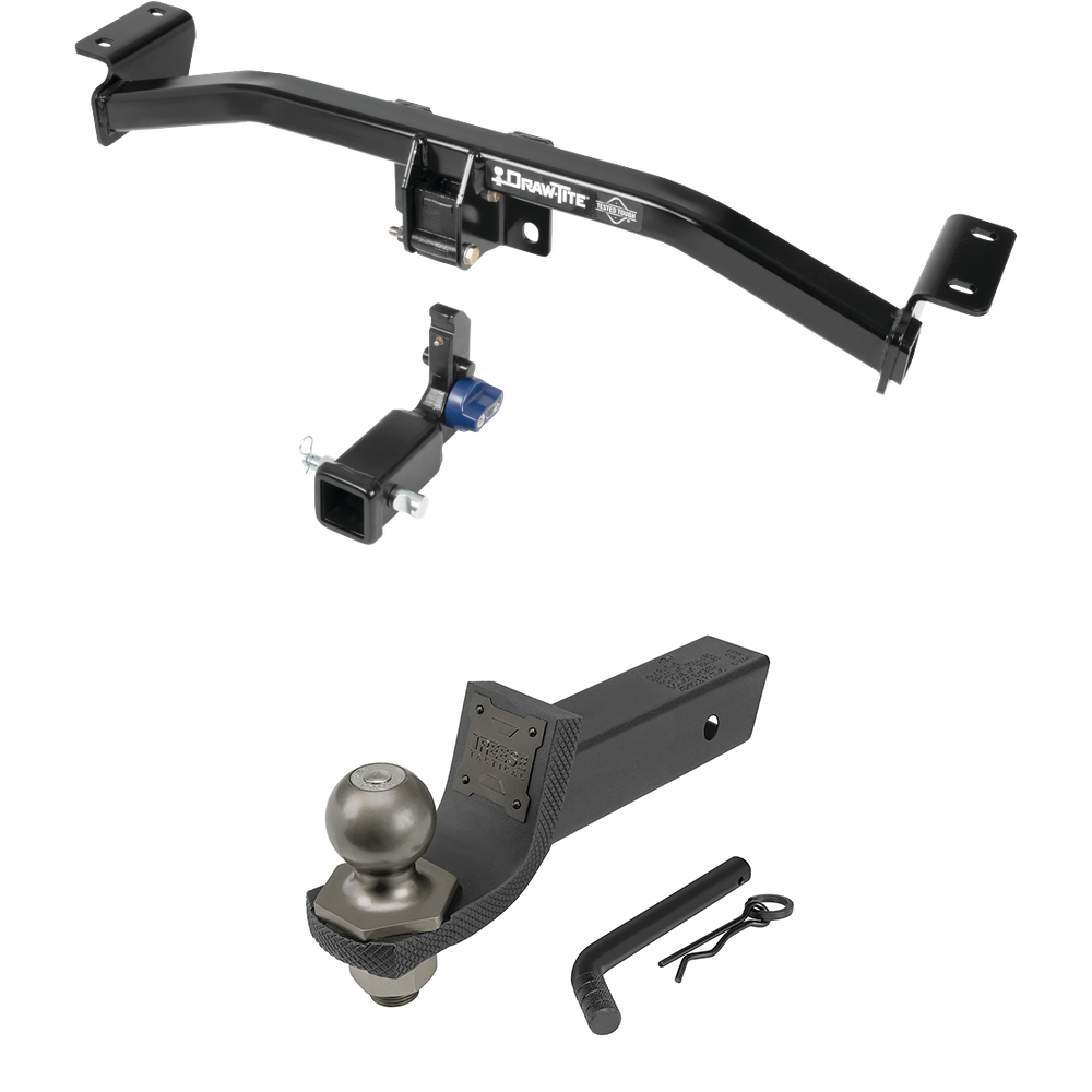 Fits 2016-2018 Lexus RX450h Trailer Hitch Tow PKG + Interlock Tactical Starter Kit w/ 2" Drop & 2" Ball (For Prepped w/Factory Tow Plug (See Instructions Prior to Installation) Models) By Draw-Tite