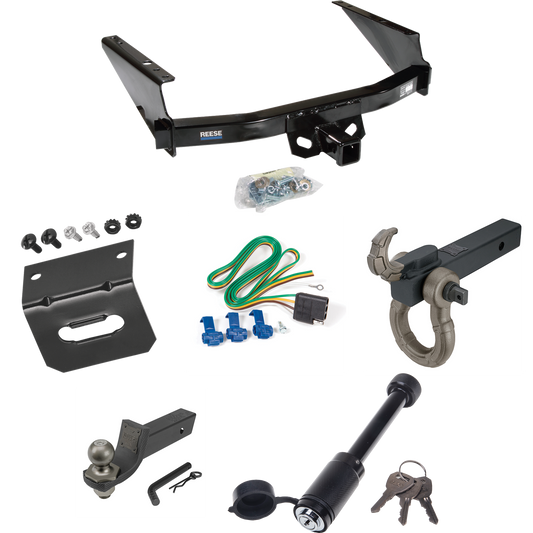 Fits 2004-2004 Ford F-150 Heritage Trailer Hitch Tow PKG w/ 4-Flat Wiring + Interlock Tactical Starter Kit w/ 2" Drop & 2" Ball + Tactical Hook & Shackle Mount + Tactical Dogbone Lock + Wiring Bracket (For Styleside Models) By Reese Towpower