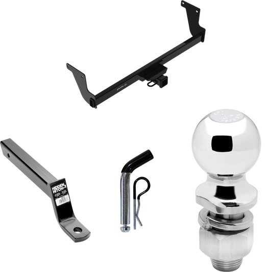 Fits 2023-2023 Lexus RX350 Trailer Hitch Tow PKG w/ Extended 16" Long Ball Mount w/ 4" Drop + Pin/Clip + 2" Ball (For Prepped w/Factory Tow Plug (See Instructions Prior to Installation) Models) By Draw-Tite