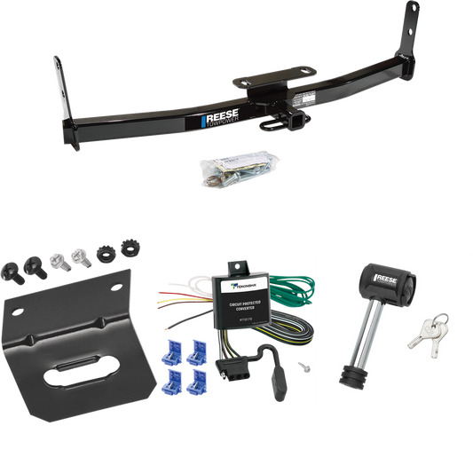 Fits 2007-2009 Chevrolet Equinox Trailer Hitch Tow PKG w/ 4-Flat Wiring Harness + Wiring Bracket + Hitch Lock By Reese Towpower