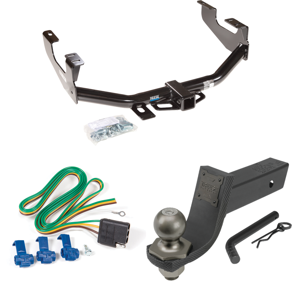 Fits 1997-1999 Ford F-250 Trailer Hitch Tow PKG w/ 4-Flat Wiring + Interlock Tactical Starter Kit w/ 3-1/4" Drop & 2" Ball (For Styleside Models) By Reese Towpower