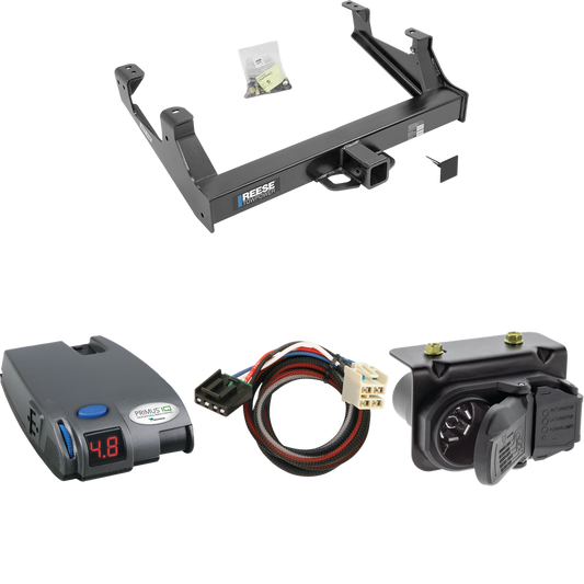 Fits 2015-2019 GMC Sierra 3500 HD Trailer Hitch Tow PKG w/ Tekonsha Primus IQ Brake Control + Plug & Play BC Adapter + 7-Way RV Wiring By Reese Towpower