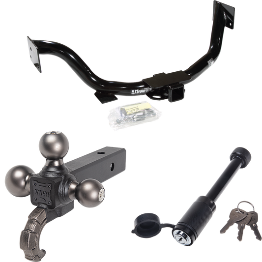 Fits 2003-2006 KIA Sorento Trailer Hitch Tow PKG + Triple Ball Tactical Ball Mount 1-7/8" & 2" & 2-5/16" Balls w/ Tow Hook + Tactical Dogbone Lock By Draw-Tite