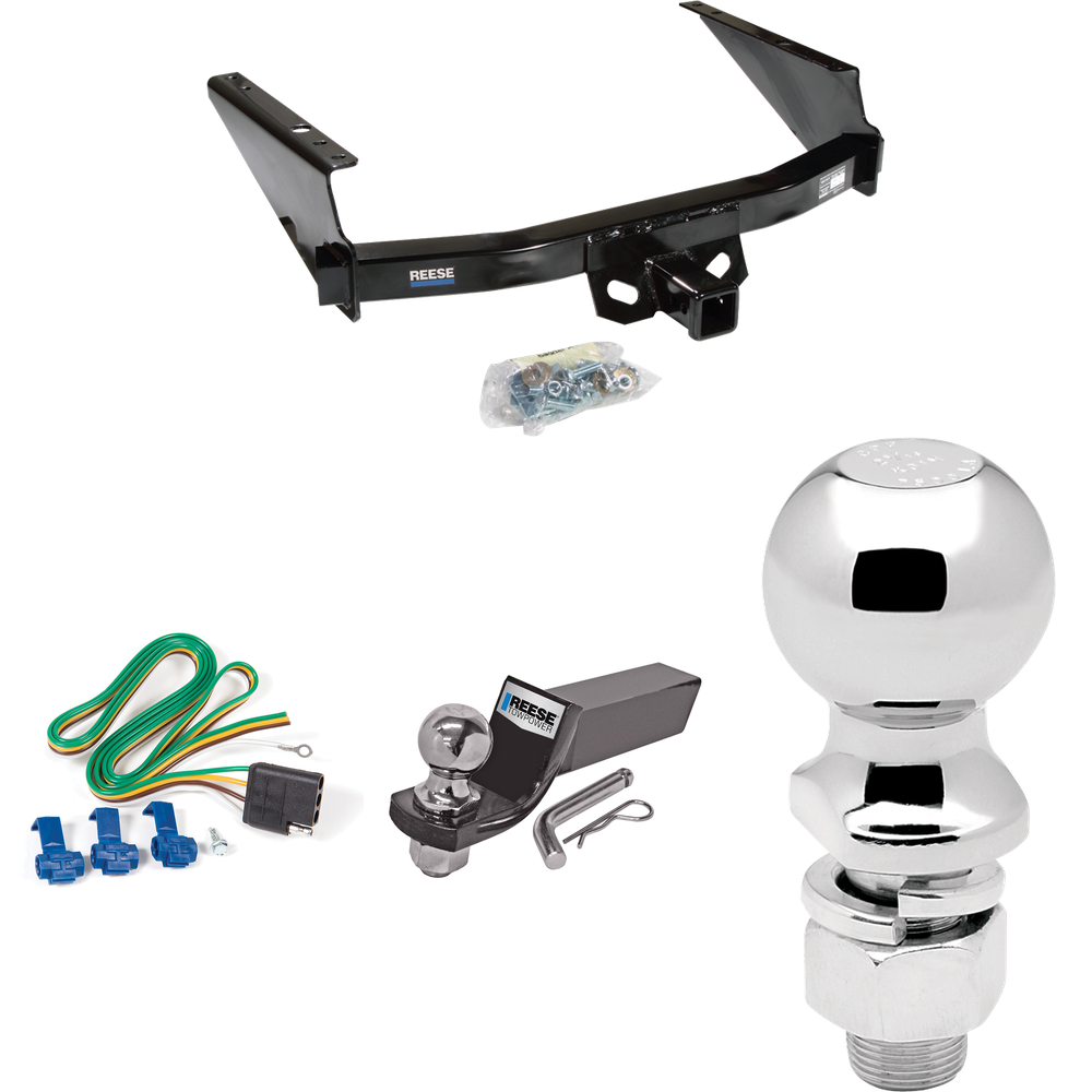 Fits 2004-2004 Ford F-150 Heritage Trailer Hitch Tow PKG w/ 4-Flat Wiring + Starter Kit Ball Mount w/ 2" Drop & 2" Ball + 2-5/16" Ball (For Styleside Models) By Reese Towpower