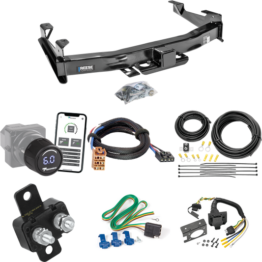 Fits 2001-2002 Chevrolet Silverado 2500 HD Trailer Hitch Tow PKG w/ Tekonsha Prodigy iD Bluetooth Wireless Brake Control + Plug & Play BC Adapter + 7-Way RV Wiring By Reese Towpower