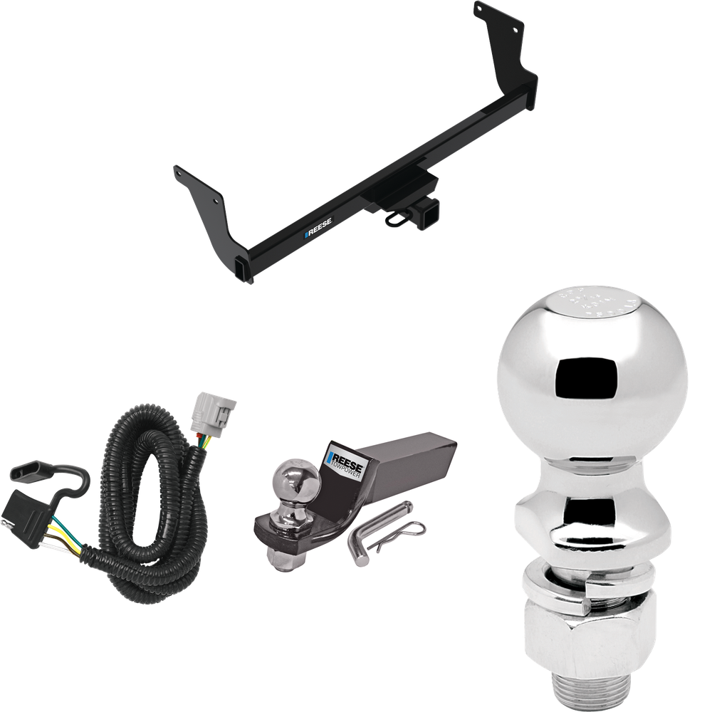 Fits 2023-2023 Lexus RX350 Trailer Hitch Tow PKG w/ 4-Flat Wiring + Starter Kit Ball Mount w/ 2" Drop & 2" Ball + 2-5/16" Ball (For Prepped w/Factory Tow Plug (See Instructions Prior to Installation) Models) By Reese Towpower