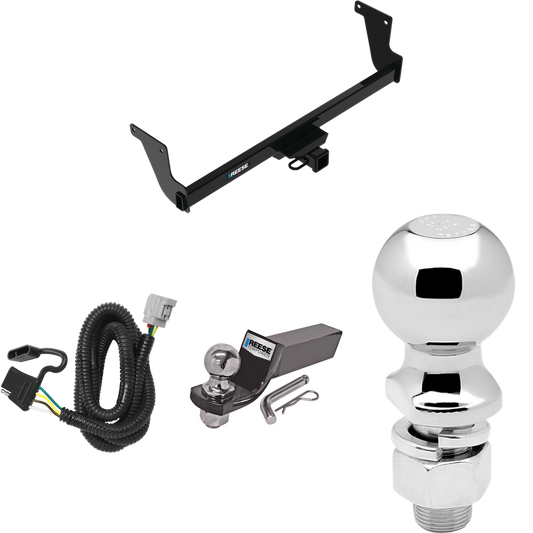 Fits 2023-2023 Lexus RX350 Trailer Hitch Tow PKG w/ 4-Flat Wiring + Starter Kit Ball Mount w/ 2" Drop & 2" Ball + 2-5/16" Ball (For Prepped w/Factory Tow Plug (See Instructions Prior to Installation) Models) By Reese Towpower