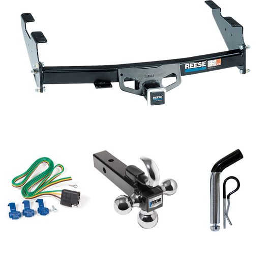 Fits 2004-2004 Ford F-150 Heritage Trailer Hitch Tow PKG w/ 4-Flat Wiring + Triple Ball Ball Mount 1-7/8" & 2" & 2-5/16" Trailer Balls w/ Tow Hook + Pin/Clip (For Styleside Models) By Reese Towpower