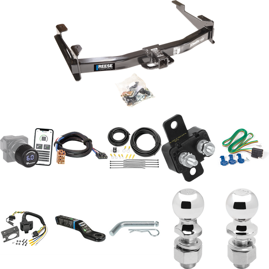 Fits 2001-2002 GMC Sierra 2500 HD Trailer Hitch Tow PKG w/ Tekonsha Prodigy iD Bluetooth Wireless Brake Control + Plug & Play BC Adapter + 7-Way RV Wiring + 2" & 2-5/16" Ball & Drop Mount By Reese Towpower