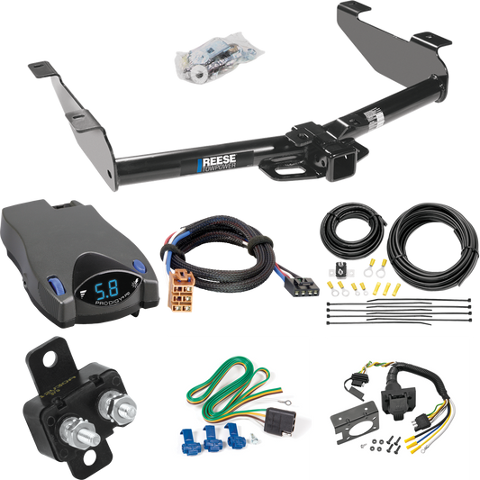 Fits 2001-2002 Chevrolet Silverado 2500 HD Trailer Hitch Tow PKG w/ Tekonsha Prodigy P2 Brake Control + Plug & Play BC Adapter + 7-Way RV Wiring By Reese Towpower