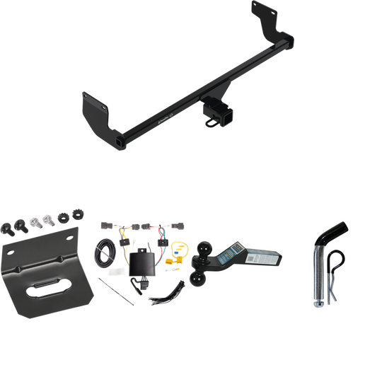 Se adapta al paquete de enganche de remolque KIA Soul 2020-2023 con arnés de cableado de 4 planos + soporte de bola doble bolas de remolque de 2" y 2-5/16" + pasador/clip + soporte de cableado (excluye: modelos GT Turbo y EV) dibujar-tite