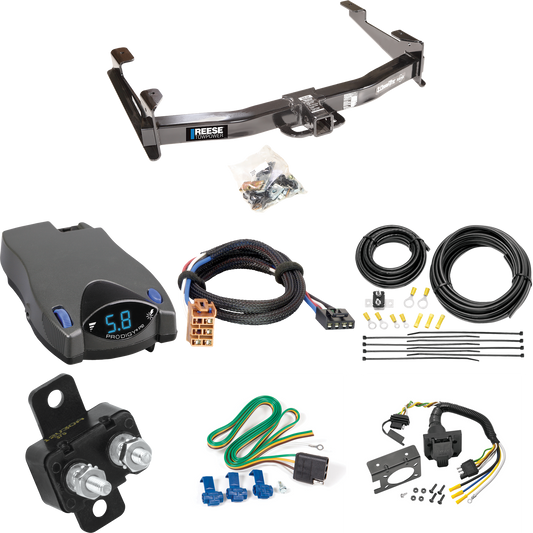 Fits 2001-2002 GMC Sierra 3500 Trailer Hitch Tow PKG w/ Tekonsha Prodigy P2 Brake Control + Plug & Play BC Adapter + 7-Way RV Wiring By Reese Towpower