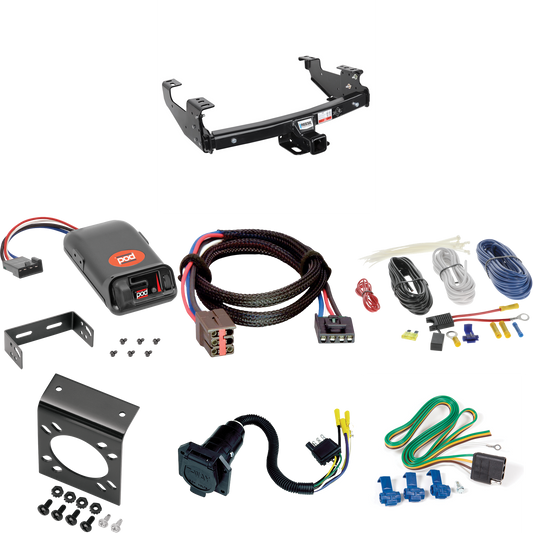 Fits 1997-2003 Ford F-150 Trailer Hitch Tow PKG w/ Pro Series POD Brake Control + Plug & Play BC Adapter + 7-Way RV Wiring (For Styleside Models) By Reese Towpower