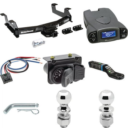 Fits 2011-2014 Chevrolet Silverado 2500 HD Trailer Hitch Tow PKG w/ Tekonsha Prodigy P3 Brake Control + Generic BC Wiring Adapter + 7-Way RV Wiring + 2" & 2-5/16" Ball & Drop Mount By Draw-Tite