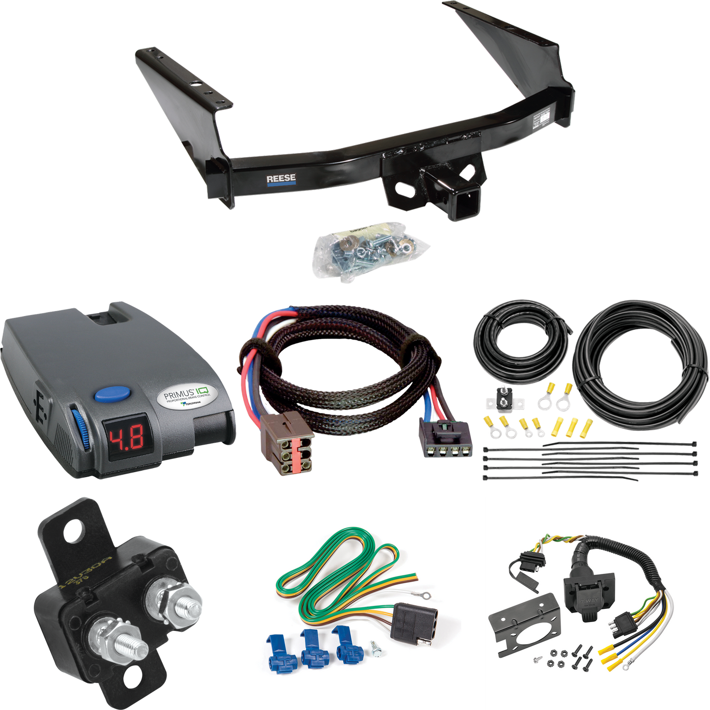 Fits 2004-2004 Ford F-150 Heritage Trailer Hitch Tow PKG w/ Tekonsha Primus IQ Brake Control + Plug & Play BC Adapter + 7-Way RV Wiring (For Styleside Models) By Reese Towpower