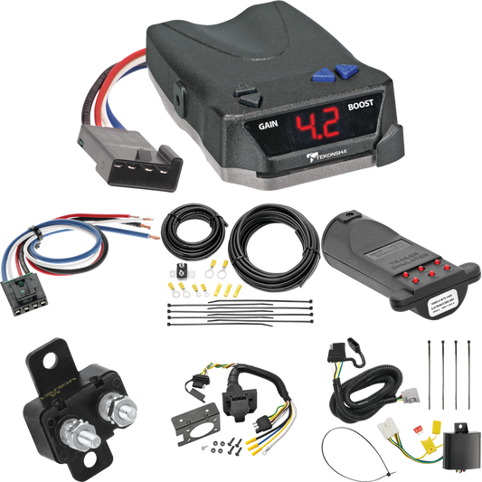 Fits 2018-2021 Lexus RX350L 7-Way RV Wiring + Tekonsha BRAKE-EVN Brake Control + Generic BC Wiring Adapter + 7-Way Tester and Trailer Emulator (For Prepped w/Factory Tow Plug  Models) By Tekonsha