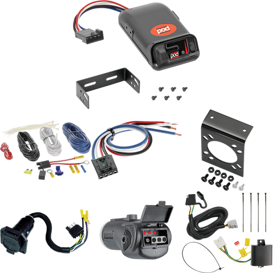 Fits 2018-2021 Lexus RX350L 7-Way RV Wiring + Pro Series POD Brake Control + Generic BC Wiring Adapter + 2 in 1 Tester & 7-Way to 4-Way Adapter (For Prepped w/Factory Tow Plug  Models) By Tekonsha