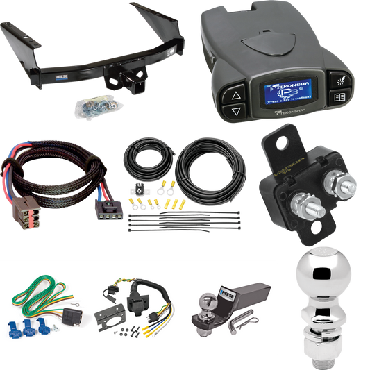 Fits 1997-1999 Ford F-250 Trailer Hitch Tow PKG w/ Tekonsha Prodigy P3 Brake Control + Plug & Play BC Adapter + 7-Way RV Wiring + 2" & 2-5/16" Ball & Drop Mount (For Styleside Models) By Reese Towpower