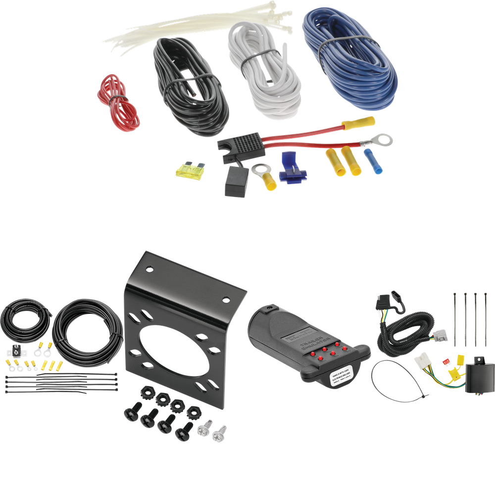 Fits 2018-2021 Lexus RX350L 7-Way RV Wiring + 7-Way Tester and Trailer Emulator (For Prepped w/Factory Tow Plug  Models) By Tekonsha