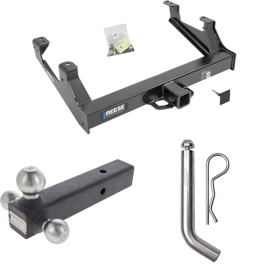 Fits 2015-2019 GMC Sierra 2500 HD Trailer Hitch Tow PKG w/ Triple Ball Ball Mount 1-7/8" & 2" & 2-5/16" Trailer Balls + Pin/Clip By Reese Towpower