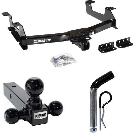 Fits 2011-2014 Chevrolet Silverado 3500 HD Trailer Hitch Tow PKG w/ Triple Ball Ball Mount 1-7/8" & 2" & 2-5/16" Trailer Balls + Pin/Clip By Draw-Tite