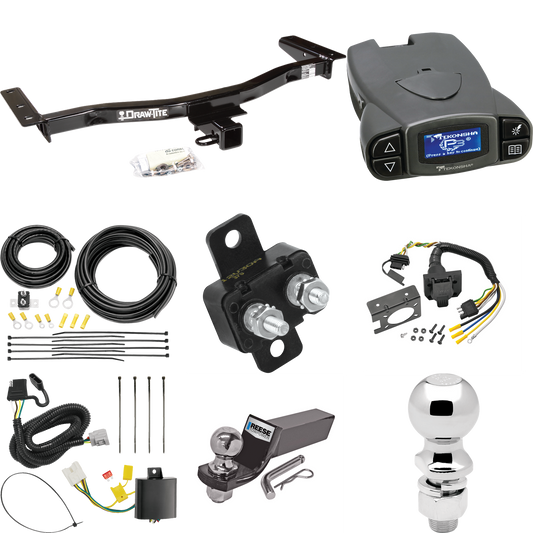 Fits 2013-2015 Lexus RX350 Trailer Hitch Tow PKG w/ Tekonsha Prodigy P3 Brake Control + 7-Way RV Wiring + 2" & 2-5/16" Ball & Drop Mount (Excludes: F Sport Models) By Draw-Tite