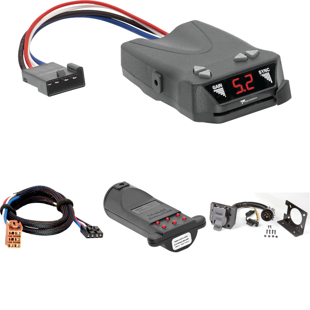 Compatible con cableado de RV de 7 vías Chevrolet Silverado 1500 2003-2007 + control de frenos Tekonsha Brakeman IV + adaptador BC Plug &amp; Play + probador de 7 vías y emulador de remolque de Reese Towpower