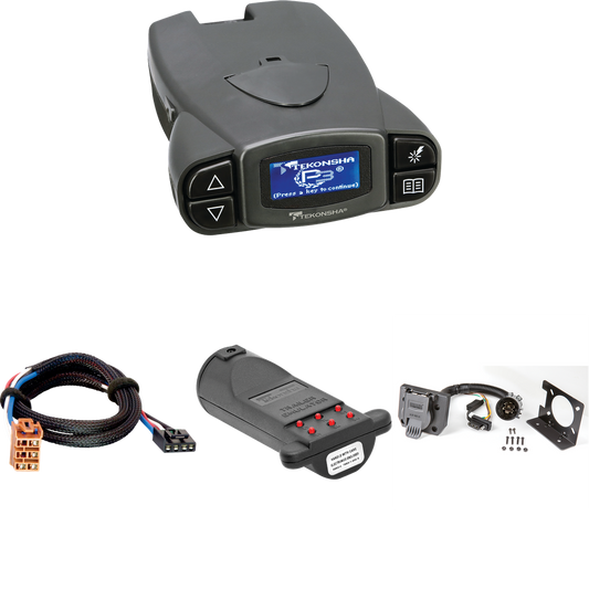 Para GMC Sierra 3500 2003-2007 cableado de 7 vías RV + control de freno Tekonsha Prodigy P3 + adaptador BC Plug &amp; Play + probador de 7 vías y emulador de remolque de Reese Towpower