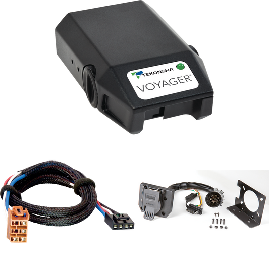 Compatible con cableado RV de 7 vías GMC Sierra 2500 HD 2003-2007 + control de freno Tekonsha Voyager + adaptador BC Plug &amp; Play de Reese Towpower