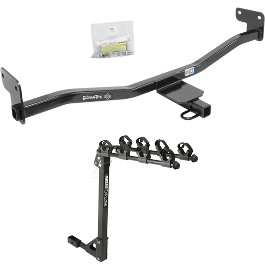 Fits 2014-2019 KIA Soul Trailer Hitch Tow PKG w/ 4 Bike Carrier Rack (Excludes: w/LED Taillights Models) By Draw-Tite