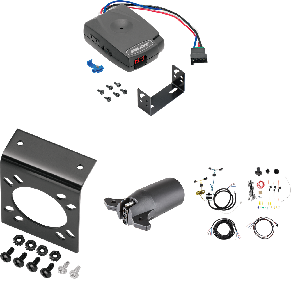 Fits 2003-2003 Chevrolet Express 2500 7-Way RV Wiring + Pro Series Pilot Brake Control + 7-Way to 4-Way Adapter By Tekonsha