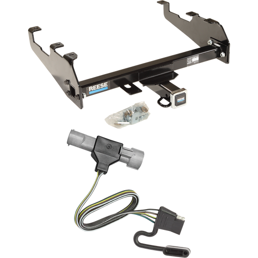 Fits 1997-1997 Ford F-350 Trailer Hitch Tow PKG w/ 4-Flat Wiring Harness (For Heavy Duty, w/Deep Drop Bumper Models) By Reese Towpower