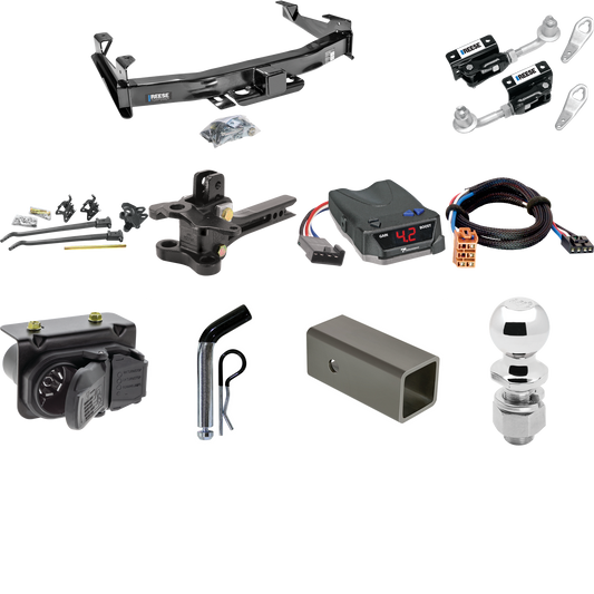 Fits 2003-2006 Chevrolet Silverado 3500 Trailer Hitch Tow PKG w/ 17K Trunnion Bar Weight Distribution Hitch + Pin/Clip + Dual Cam Sway Control + 2-5/16" Ball + Tekonsha BRAKE-EVN Brake Control + Plug & Play BC Adapter + 7-Way RV Wiring (For (Classic)