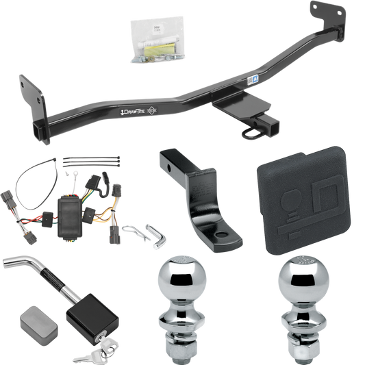 Se adapta al paquete de enganche de remolque KIA Soul 2014-2019 con arnés de cableado plano de 4 + barra de tracción + bola de 1-7/8" + bola de 2" + cubierta de enganche + bloqueo de enganche (excluye: modelos con luces traseras LED) por Draw- tite