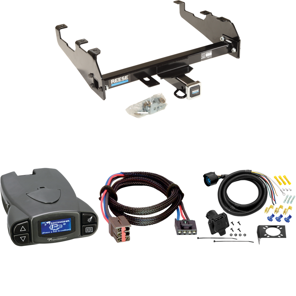 Se adapta al paquete de enganche de remolque Ford F-350 1997-1997 con control de freno Tekonsha Prodigy P3 + adaptador BC Plug &amp; Play + cableado RV de 7 vías (para modelos de servicio pesado, con parachoques de caída profunda) de Reese Towpower