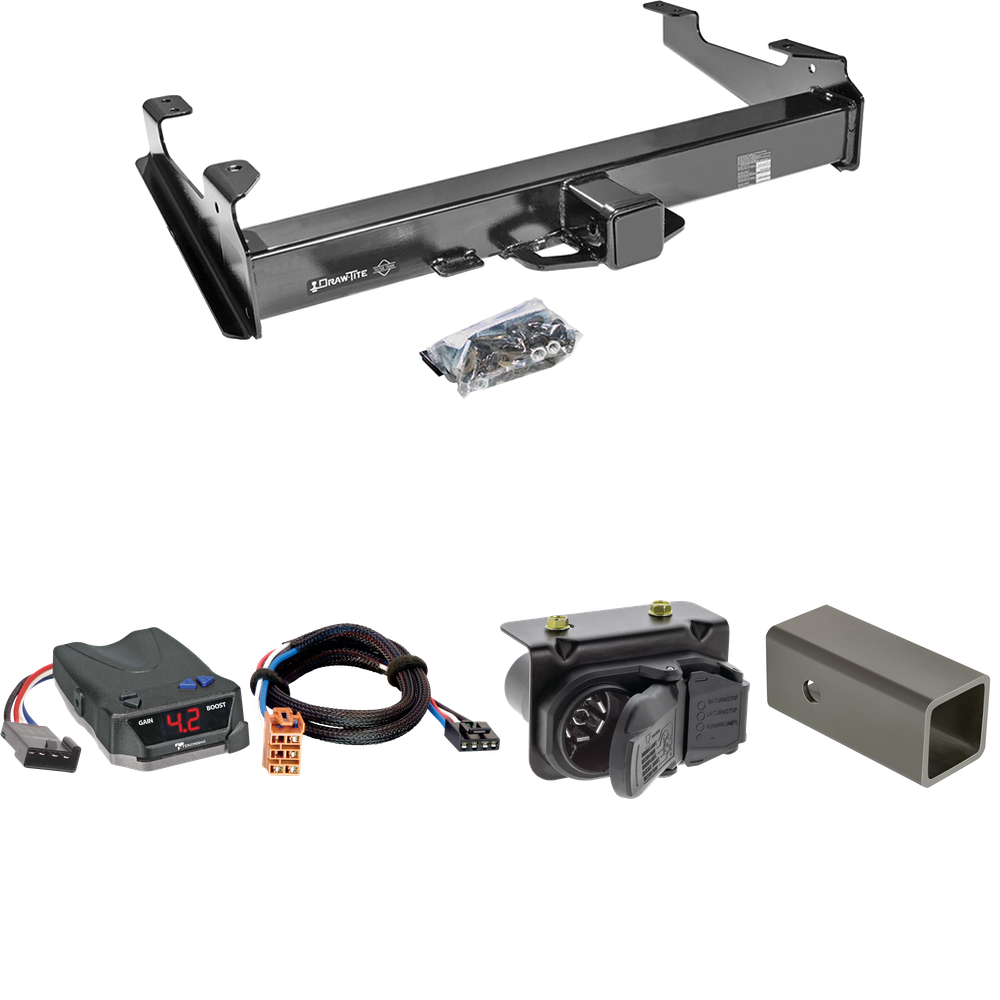 Fits 2003-2006 Chevrolet Silverado 3500 Trailer Hitch Tow PKG w/ Tekonsha BRAKE-EVN Brake Control + Plug & Play BC Adapter + 7-Way RV Wiring (For (Classic) Models) By Draw-Tite