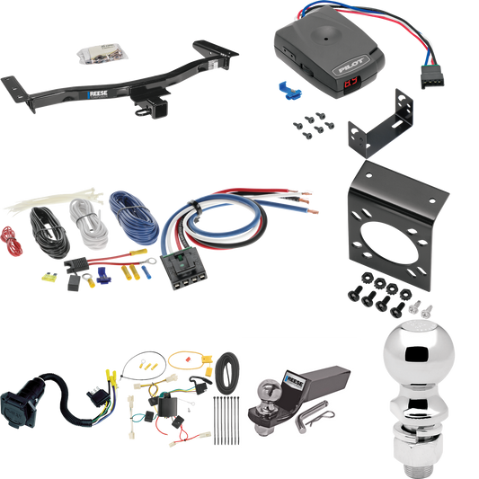 Se adapta al paquete de enganche de remolque Lexus RX350 2010-2012 con control de freno piloto serie Pro + adaptador de cableado BC genérico + cableado RV de 7 vías + soporte de bola y caída de 2" y 2-5/16" (excluye: modelos F Sport) Reese Towpower