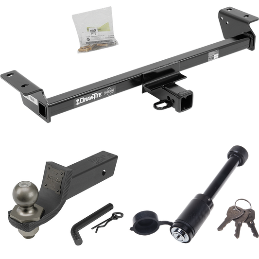 Fits 2016-2018 Lexus RX450h Trailer Hitch Tow PKG + Interlock Tactical Starter Kit w/ 2" Drop & 2" Ball + Tactical Dogbone Lock (For Prepped w/Factory Tow Plug (See Instructions Prior to Installation) Except F Sport Models) By Draw-Tite