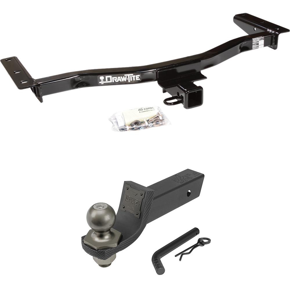 Fits 2010-2015 Lexus RX450h Trailer Hitch Tow PKG + Interlock Tactical Starter Kit w/ 2" Drop & 2" Ball (For Prepped w/Factory Tow Plug (See Instructions Prior to Installation) Models) By Draw-Tite