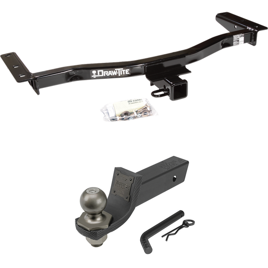 Fits 2010-2015 Lexus RX450h Trailer Hitch Tow PKG + Interlock Tactical Starter Kit w/ 2" Drop & 2" Ball (For Prepped w/Factory Tow Plug (See Instructions Prior to Installation) Models) By Draw-Tite