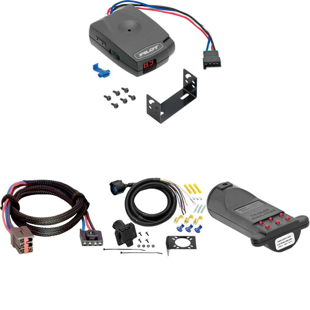 Fits 1994-1996 Ford F-150 7-Way RV Wiring + Pro Series Pilot Brake Control + Plug & Play BC Adapter + 7-Way Tester and Trailer Emulator By Tow Ready