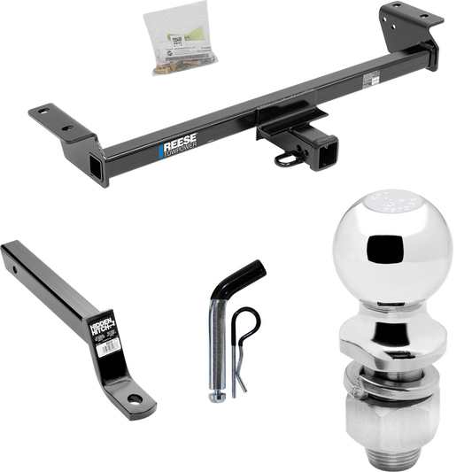 Fits 2016-2022 Lexus RX350 Trailer Hitch Tow PKG w/ Extended 16" Long Ball Mount w/ 4" Drop + Pin/Clip + 2" Ball (For Prepped w/Factory Tow Plug (See Instructions Prior to Installation) Except F Sport Models) By Reese Towpower