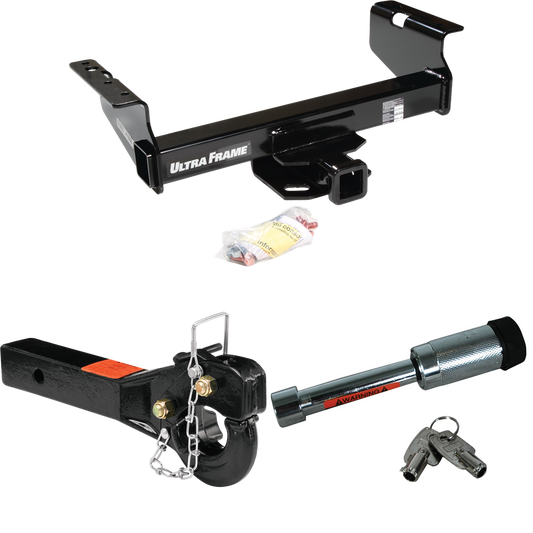 Fits 2011-2012 RAM 5500 Trailer Hitch Tow PKG w/ 10K Pintle Hook + Hitch Lock (For Cab & Chassis, w/34" Wide Frames Models) By Draw-Tite