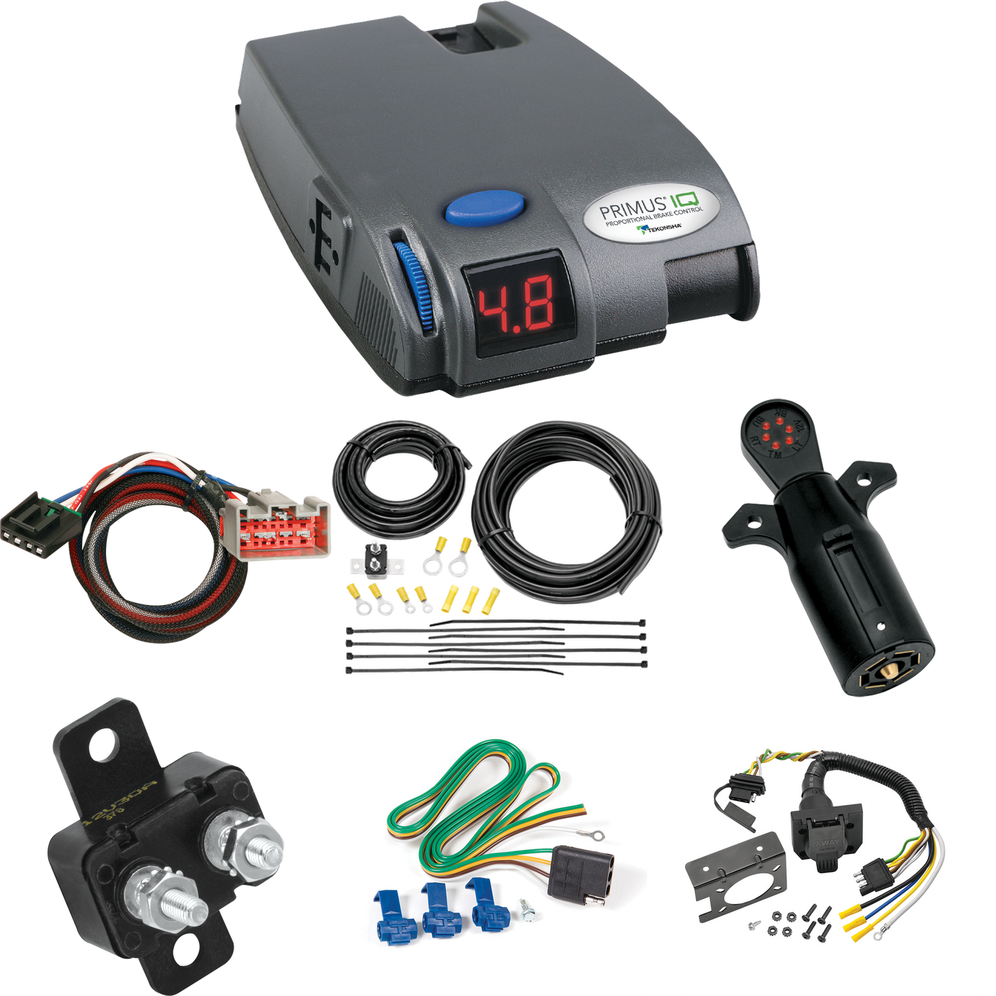 Fits 2017-2023 Ford F-550 Super Duty 7-Way RV Wiring + Tekonsha Primus IQ Brake Control + Plug & Play BC Adapter + 7-Way Tester By Reese Towpower